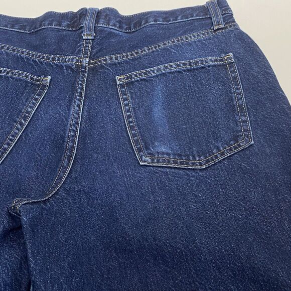 Uniqlo Wide Leg Straight Jeans Women’s 27 W30 L30 Blue High Rise 100% Cotton - Picture 4 of 9